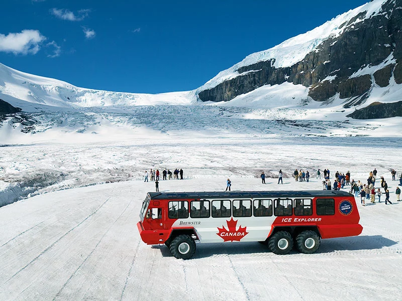 Journey through the Canadian Rockies Rail & Drive | Columbia Icefield Snowcoach
